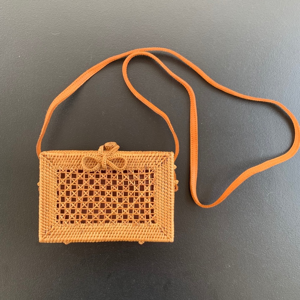 Anthropologie  Woven Wicker Purse Crossbody